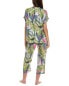 Donna Karan Sleepwear 2Pc Top & Cropped Pant Sleep Set Women's