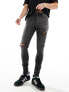 Фото #5 товара ASOS DESIGN spray on jeans with power-stretch with rips in washed black