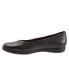 Trotters Dixie T2217-001 Womens Black Narrow Leather Ballet Flats Shoes