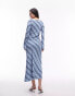 Фото #6 товара Topshop lea column maxi dress in blue stripe