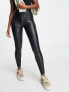 Only faux leather high waisted leggings in black