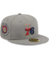 Фото #2 товара Men's Gray Philadelphia 76ers Color Pack 59FIFTY Fitted Hat