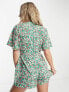 Фото #3 товара Wednesday's Girl bloom floral print playsuit in green