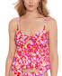 Фото #1 товара Women's Bow-Front Cutout Tankini Top, Created for Macy's