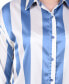 ფოტო #4 პროდუქტის Petite Long Sleeve Striped Satin Blouse