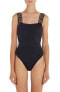 Фото #1 товара Versace 298797 Greca Strap One-Piece Swimsuit in A1008 Black Size 3