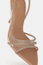 Фото #1 товара Виниловые босоножки на высоком каблуке со стразами ZARA