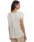 ფოტო #2 პროდუქტის Women's Cap-Sleeve Crewneck Top