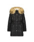 ფოტო #1 პროდუქტის Girl's Faux Fur Trim Warm Winter Parka Coat with Cinch Waist, Kids