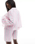 Фото #4 товара Kaiia cropped poplin shirt co-ord in pink stripe