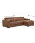 Nevio 115" 3-Pc. Leather Sectional with 1 Power Recliner, Headrests and Chaise, Created For Macy's