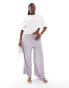 Yours twill wide leg trousers in grey