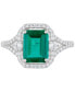 ფოტო #3 პროდუქტის Lab-Grown Emerald (2-1/10 ct. t.w.) and White Sapphire (3/8 ct. t.w.) Ring in Sterling Silver