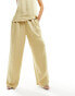 Flounce London satin floaty trousers in gold co-ord