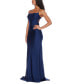 Juniors' Square-Neck Ruched Strappy Sleeveless Gown