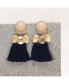 ფოტო #3 პროდუქტის Women's Black Tassel Drop Earrings