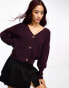 Фото #1 товара Vero Moda button through cardigan in burgundy red