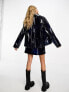 Noisy May transparent waterproof raincoat co-ord in navy