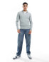 ASOS DESIGN midweight half zip jumper in light grey