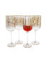 Фото #2 товара Set of 4 Mix and Match Design Water Glasses with 24K Gold Design