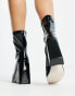 Фото #2 товара RAID Vista heeled sock boots in black vinyl