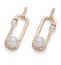 Imaginative bronze earrings with pearls Change 23081RG