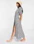 Fashion Union Exclusive beach wrap summer dress in gingham