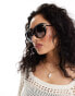 Фото #4 товара New Look oversized round sunglasses in black