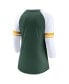 Women's Green Green Bay Packers Fashion 3/4-Sleeve Raglan T-shirt