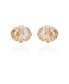 ფოტო #1 პროდუქტის Gold-Tone Clear Glass Stone Button Clip-On Earrings