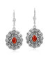 Фото #1 товара Sterling Silver and Red Spiny Oyster Gemstone Concha Lever Back Earrings