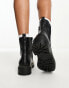 New Look PU chain detail chelsea boot in black