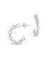 ფოტო #1 პროდუქტის Women's Delicate Chain Silver Plated Hoop Earrings