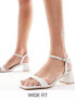 Фото #1 товара Glamorous Wide Fit low block heeled sandals in white