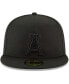 Фото #4 товара Men's Black Los Angeles Angels Primary Logo Basic 59FIFTY Fitted Hat