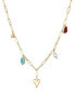 ფოტო #1 პროდუქტის Multi Color Stone and Heart Charm Pendant Necklace