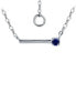 ფოტო #1 პროდუქტის Imitation Sapphire Polished Bar Necklace, 16" + 2" extender, (Also in Lab-Grown Ruby), Created for Macys
