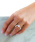 ფოტო #2 პროდუქტის Diamond Halo Cluster Twist Shank Engagement Ring (1/2 ct. t.w.) in 14k White Gold