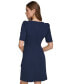 Women's Puff-Sleeve Scuba Crepe Sheath Dress