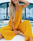 Фото #3 товара Women's Sunshine Yellow Sleeveless Loose Fit Jumpsuit
