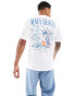 Jack & Jones oversized scenic back print t-shirt in white