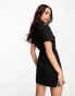 Фото #4 товара Basic Pleasure Mode cut-out star detail mini shirt dress in black