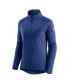 Women's Blue and Heathered Blue Tampa Bay Lightning Logo Authentic Pro Travel and Training Raglan Quarter-Zip Jacket