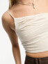 Фото #5 товара Stradivarius asymmetric linen look cami in natural