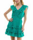 Фото #1 товара Juniors' Ruffled Textured Cotton Fit & Flare Dress