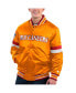 ფოტო #1 პროდუქტის Men's Orange Distressed Tampa Bay Buccaneers Gridiron Classics Home Game Satin Full-Snap Varsity Jacket
