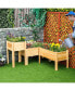 Фото #2 товара Raised Garden Bed, Set of 3 Wood Box & Trough Planters, Draining