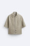 Faded leather effect overshirt