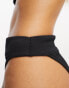 Фото #8 товара Hollister high leg high waist ribbed co-ord bikini bottoms in black