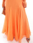 Фото #2 товара ASOS DESIGN Curve sheer chiffon maxi tent dress in coral